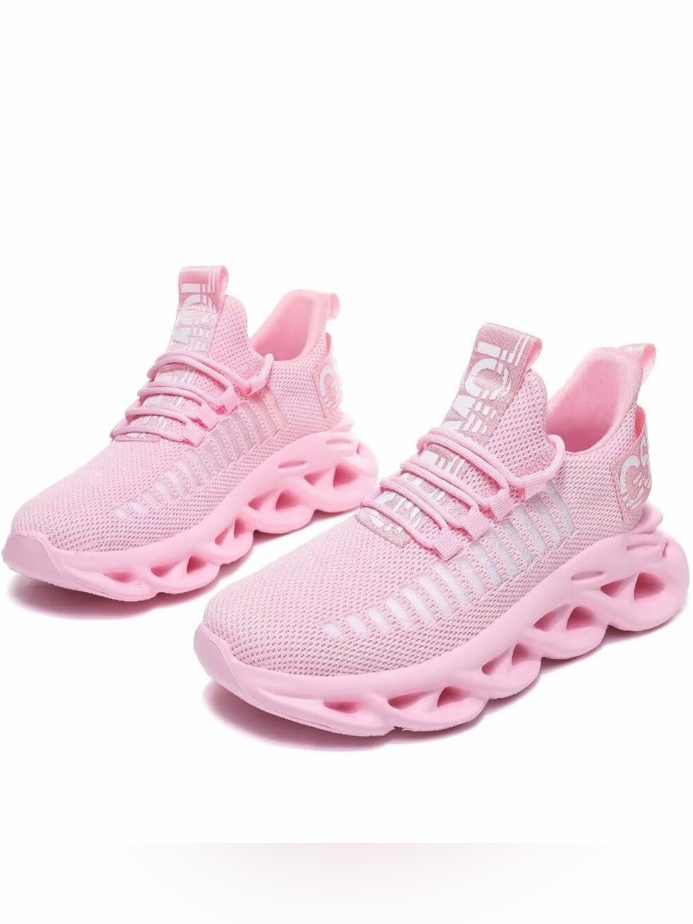 Women's Pink Lace Up Breathable Ultra Lightweight Sneakers Size 10-10.5